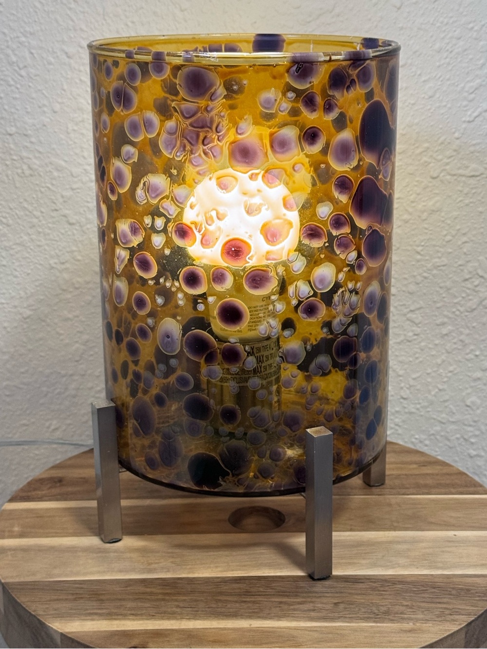 Mini Glass Accent & Table Lamp Tortoise Shell ~9.75" Ravenna Home EUC - Picture 5 of 10